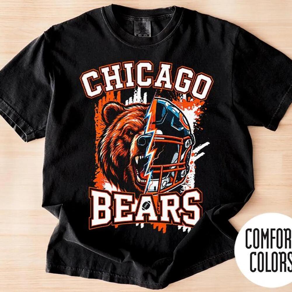 S Chicago Bears Football Shirt Graphic Tee Game Day Shirt